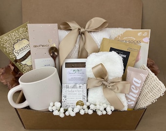 Get Well Soon Gift Box for Women, Self Care Package, Thinking of you Gift, Sympathy Gift Box, Cozy Blanket Box, Mother Day Gift Box