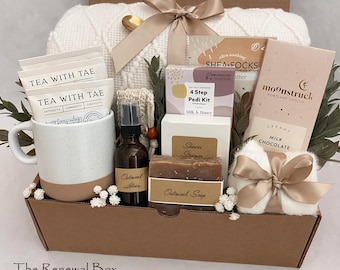 Thinking of you gift box for her, Care Package for Women, Sending Love Gift, Get Well Soon Gift, Self Care Spa Basket, Cozy Gift Box for Mom