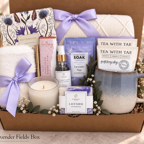 Thinking of you gift box for her, Care Package for Women, Sending Love Gift, Get Well Soon Gift, Self Care Spa Basket, Cozy Gift Box for Mom