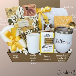 Personalized 21st Birthday Gift Box for Her – Custom Tumbler, Candle & Self Care Set Sunshine Box