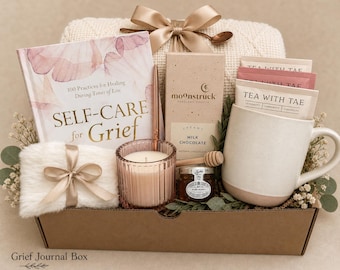 Grieving Mother Gift, Pregnancy Loss Sympathy Gift, Bereavement Box for Mom, Comfort Blanket Candle Socks & Grief Book