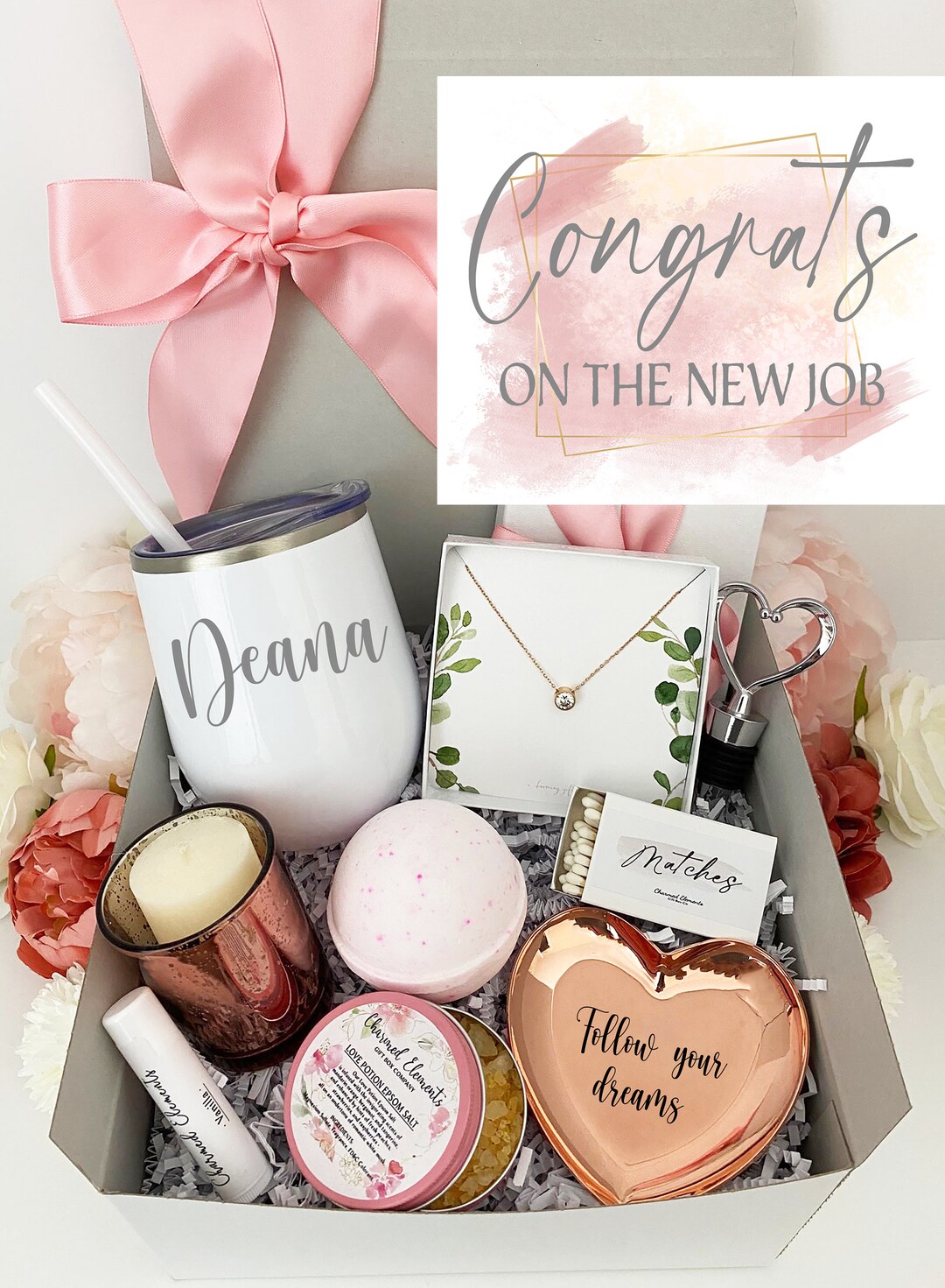 New Job Gift Box Congratulations New Job Gift Personalized Etsy