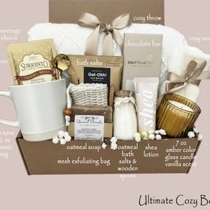 Hug In A Box, Encouragement Gift, Mom Gift Set, Hygee Gift Box, Thinking Of You Box, Cozy Care Package, Self Care Basket, Blanket Gift Box Ultimate Cozy Box