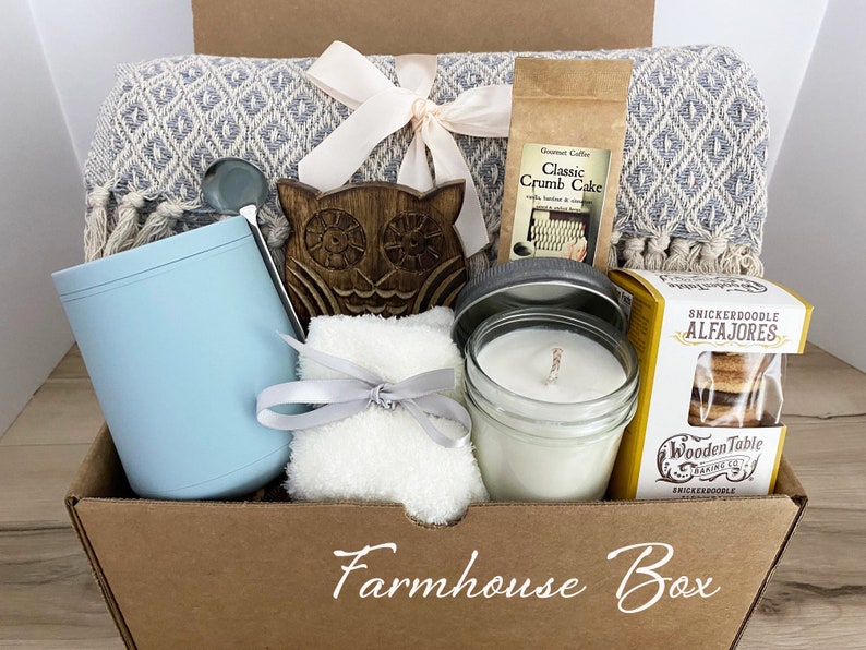 Sympathy Gift Box, Care Package For Her, Care Package, Sending Love and Hugs, Thinking of you Gift Box, Hygge Gift Box With Blanket Farmhouse Box