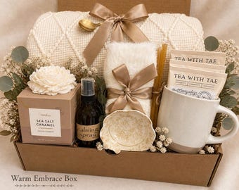 Thinking of you gift box for her, Care Package for Women, Sending Love Gift, Get Well Soon Gift, Self Care Spa Basket, Cozy Gift Box for Mom