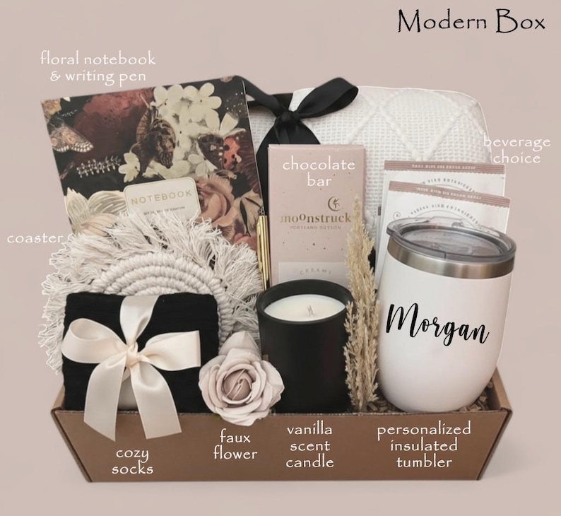Personalized 21st Birthday Gift Box for Her – Custom Tumbler, Candle & Self Care Set Modern Box