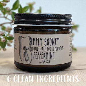 Remineralizing Vegan Fluoride Free Mineral Tooth Powder 1.5oz Organic Ingredients, Hydroxyapatite-Free