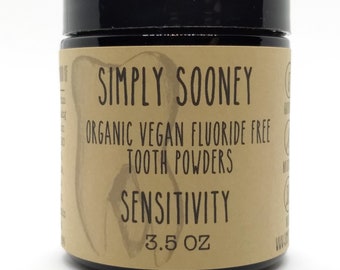 Organic Vegan Fluoride Free Remineralizing Tooth Powder SENSITIVITY Formula Cinnamon and Clove Flavor VALUE SIZE 6 Month Supply
