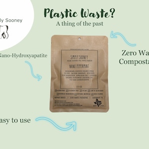 Nano-hydroxyapatite Zero Waste Paper Bag Organic Ingredients Vegan Fluoride Free Tooth Powder Refill