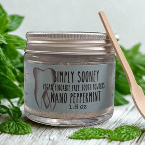 10% Nano-hydroxyapatite Remineralizing Organic Ingredients Vegan Fluoride Free Mineral Tooth Powder 1.5oz