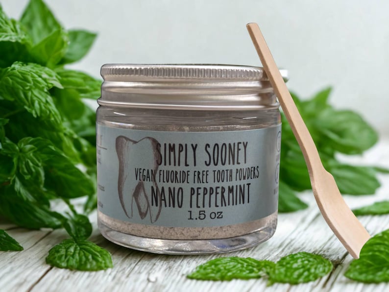 10% Nano-hydroxyapatite Organic Ingredients Vegan Fluoride Free Mineral Tooth Powder 1.5oz image 1