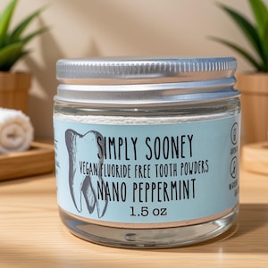 10% Nano-hydroxyapatite Organic Ingredients Vegan Fluoride Free Mineral Tooth Powder 1.5oz