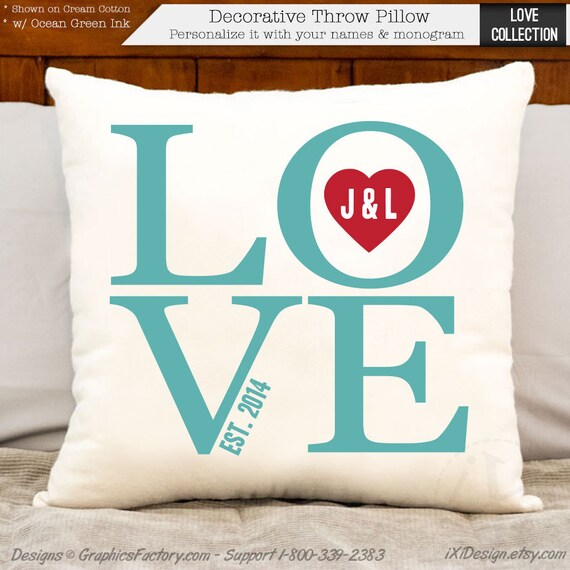 love print pillow personalized pillow Personalized Pillow, 2nd Cotton