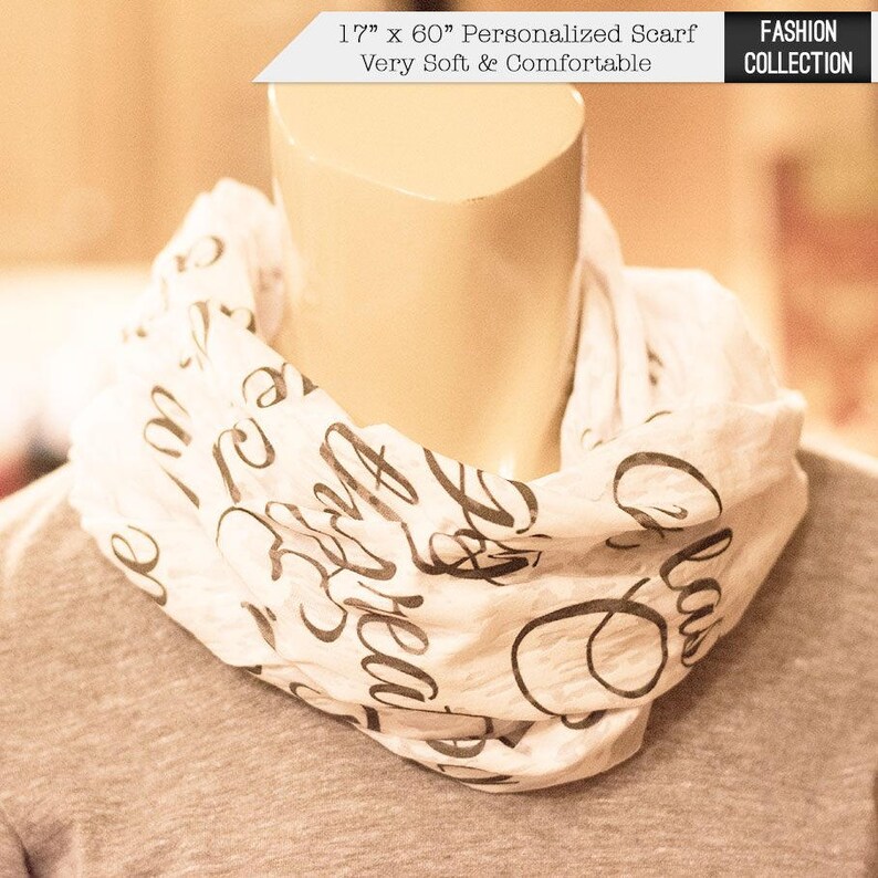 Custom quotes print on a scarf canvas of soft cotton Etsy