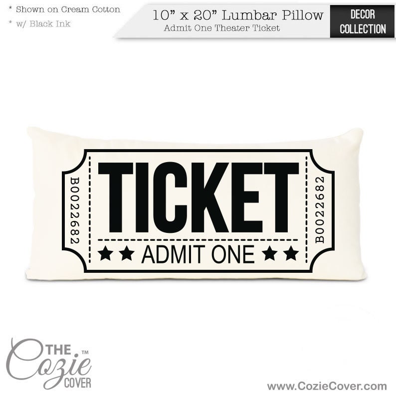 Admit One movie ticket decorative throw pillow Housewarming | Etsy