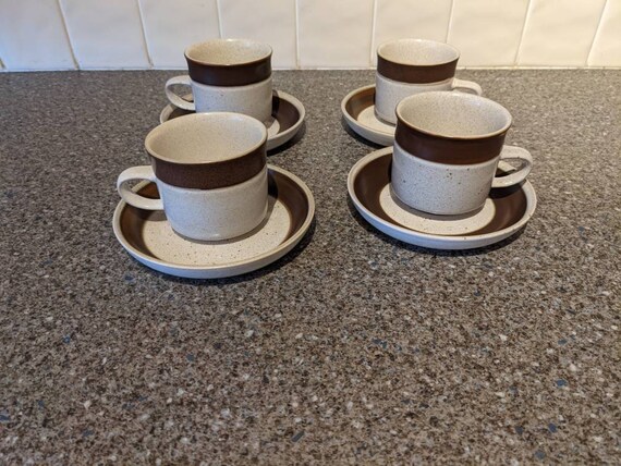 Set of 4 Denby Cups and Saucers