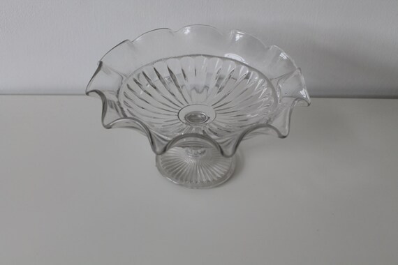 Lovely Vintage Glass Serving Dish Cake Stand