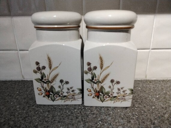 Pair of M and S vintage "Harvest" Containers