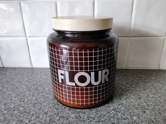 Brown CLP 80s Flour Jar Canister