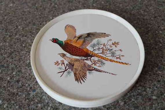 Quirky Circular Ceramic Pheasant Trivet Game Bird