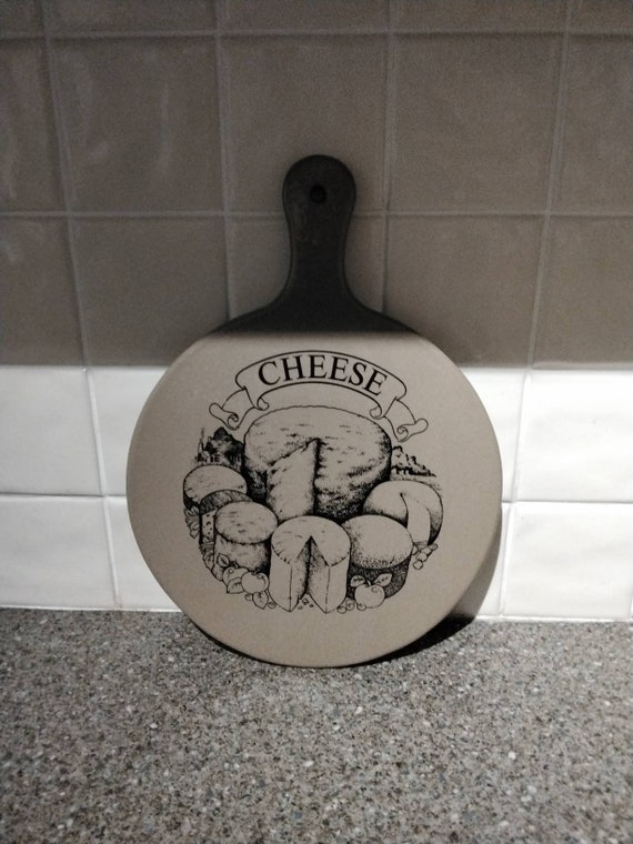 Vintage Stoneware Cheese Serving Tray Board