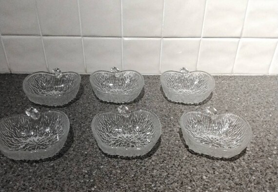 Six Glass Apple Serving Dishes