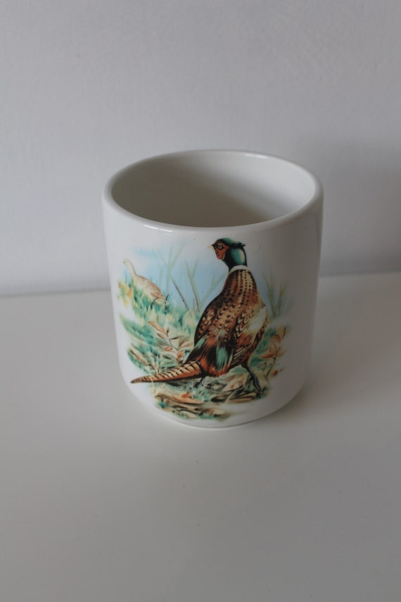 Lovely Country Themed Hand Made In Italy Roy-Tallent Storage Jar Hare Pheasant