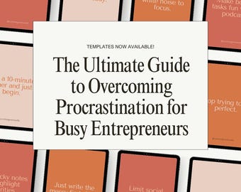 Procrastination Guide for Entrepreneurs | Productivity Workbook, Time Management & Motivation Tools | Digital Download