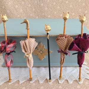 Animal Head Parasols for 12-16&quot; dolls by Gordana Little, French fashion doll antique style