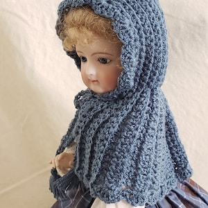 Crochet Hooded Capes by Nancy Verdugo choice of color for 14-15" dolls Huret antique reproduction