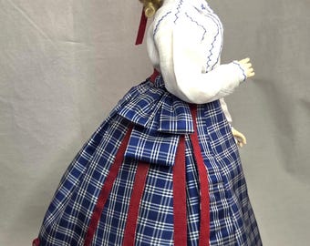 PDF PATTERN 1869 Summer Walking Skirt & Sash for 15" lady dolls, antique style patriotic costume