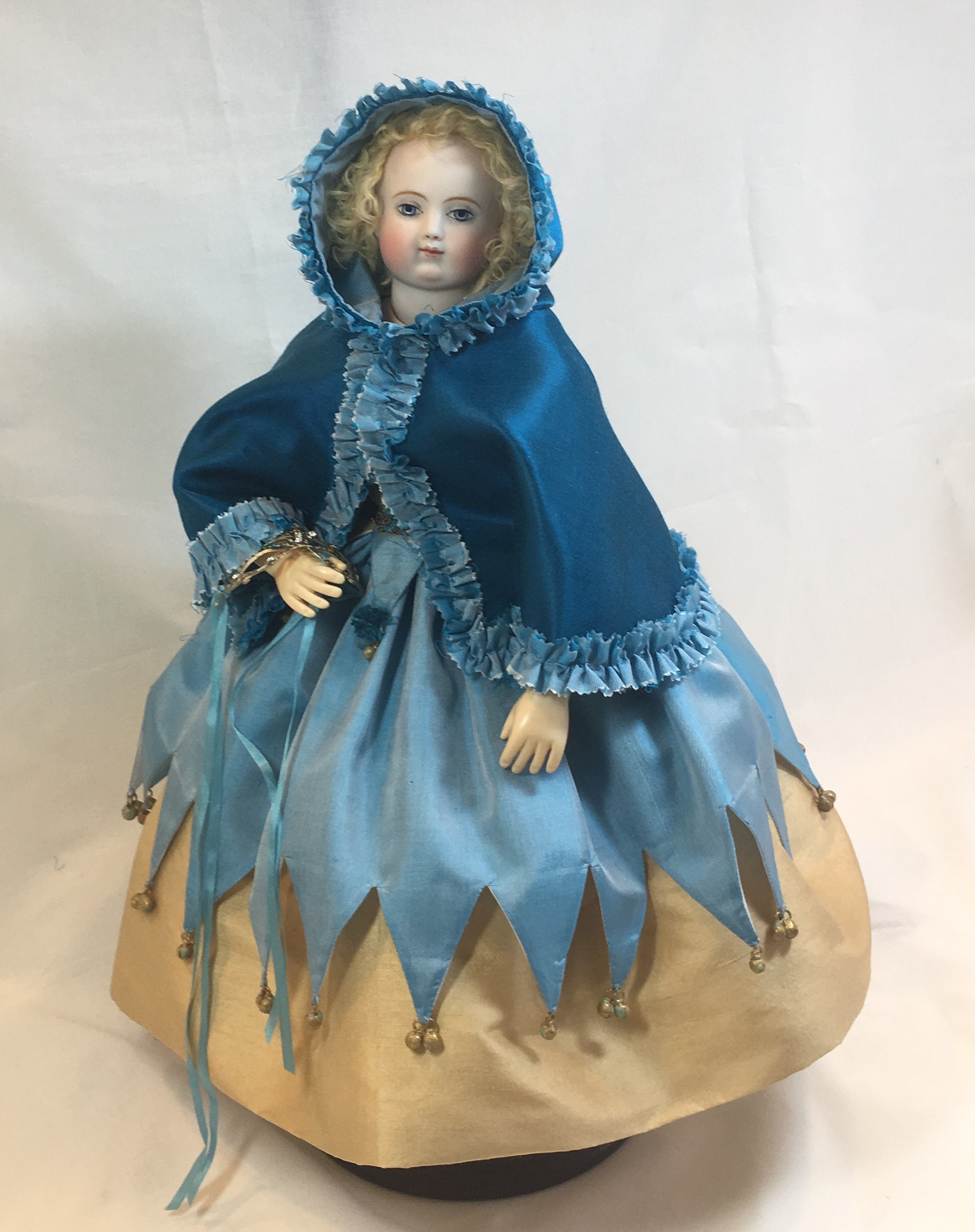 Ancienne Poupée Fille Robe Verte – Poupée Antique De Collection (Sans Marque)