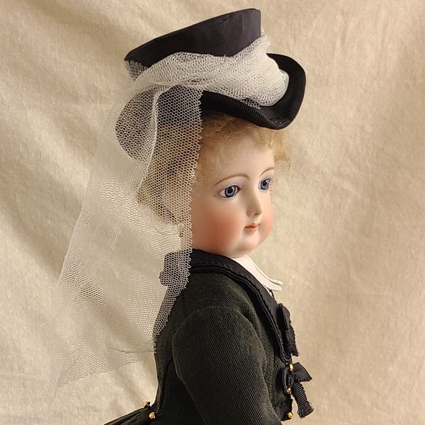 PDF PATTERN 1870s Riding HAT for French Fashion dolls, 6-6.5" heads, antique reproduction