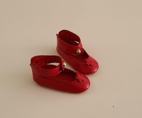 Chaussures cuir Bleuette 42/19 Classique noir pour poupées anciennes