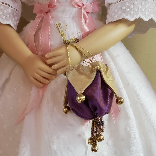 PDF Pattern "Jester" Reticule purse for 12-18" dolls by Nicki Burley antique style