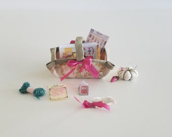 PDF Mini Doll Sewing Basket & Accessories 2 sizes 10-16" dolls antique reproduction craft
