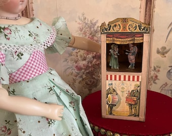PDF Mini "Punch & Judy" Toy Theatre with puppets for dolls antique reproduction craft