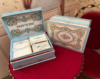 PDF 19th century miniature Papeterie Box papercraft by Kathleen Kaufman-Torres antique reproduction