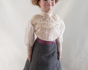 PDF PATTERN Gibson Girl Doll Skirt, Belt & Hat Pattern: Edwardian antique reproduction style