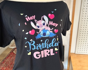 Stitch Birthday Shirt / Personalized Birthday Shirt or dtf print / Stitch Birthday Girl Shirt / Stitch Birthday Family Shirts or prints