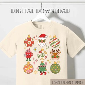 Le père Noël le plus mignon Png / Boho Christmas Png / Christian Christmas Png / Groovy Christmas Png / Téléchargement numérique / Daisy Peace Love