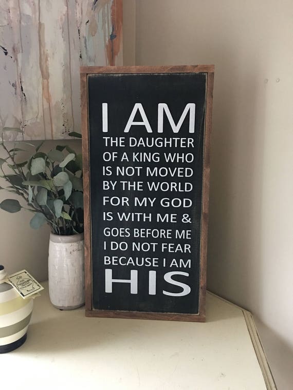 Wall Hanging Powerful Quotes Framed Wood Sign I Am The Etsy