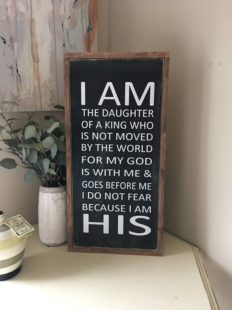 Wall hanging / Powerful quotes / Framed wood sign i am the Etsy