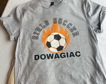 Soccer Girl Shirt Custom Shirt or dtf print / Soccer lover girl gift / Girls Soccer Gifts / Soccer Gift For Girl / Change School Name & Colo