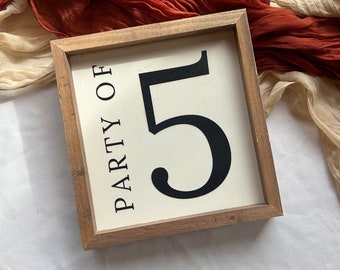 Party of Framed wood art / family size number room decor / modern farmhouse decor  / Wall hanging / living room decor / aesthetic room decor