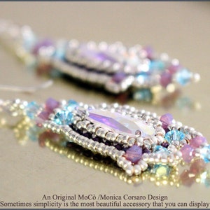 Tutorial fotografico per orecchini con perline, cristallo Swarovski, perline (schema PDF)