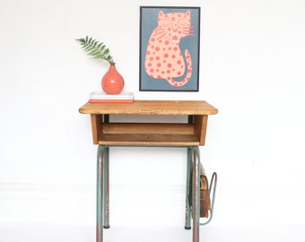 Vintage Children's French school desk and chair by Delagrave