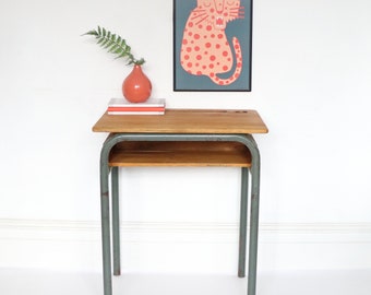 Vintage Métalòr French School Desk - H69cm