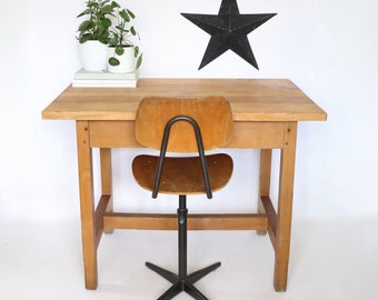 Vintage French School Lab Table