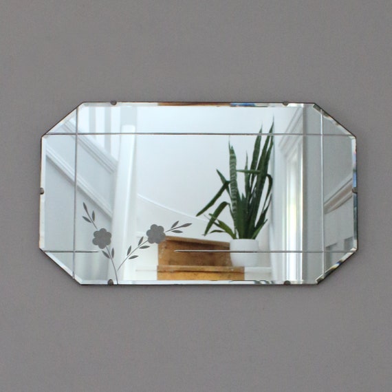 Vintage Frameless Mirror With Decorative Detail OATE2668 Etsy